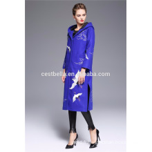 Chic Spring Fashion / décontracté Trench Manteau Long Outerwear Grille imprimée Loose Clothes Blue Red